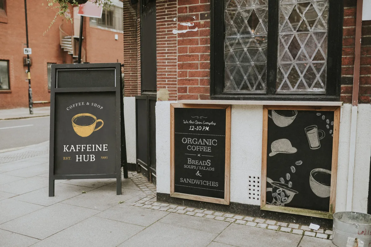 London café on a quiet high street