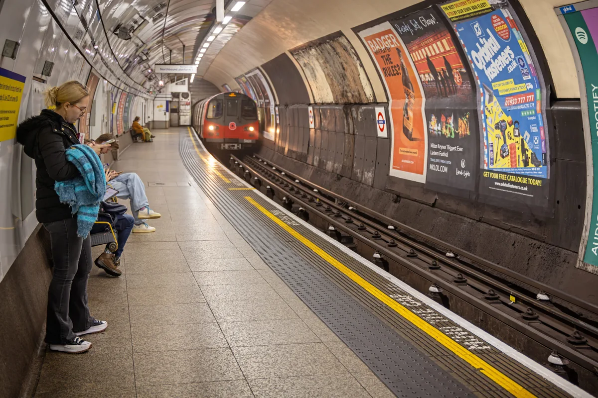 Passengers on a London Underground platform